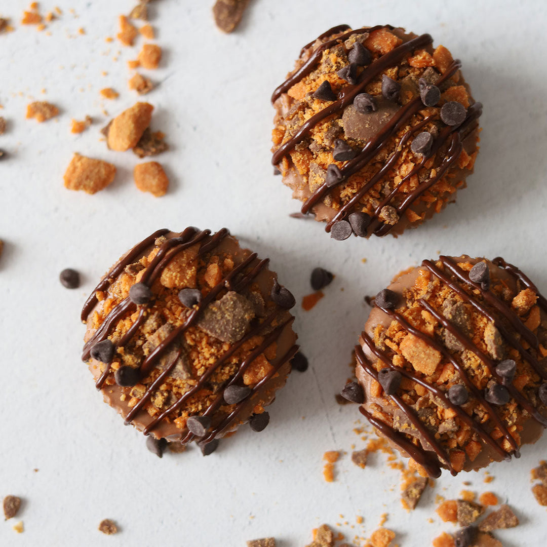 Butterfinger Candy topped cupcakes
